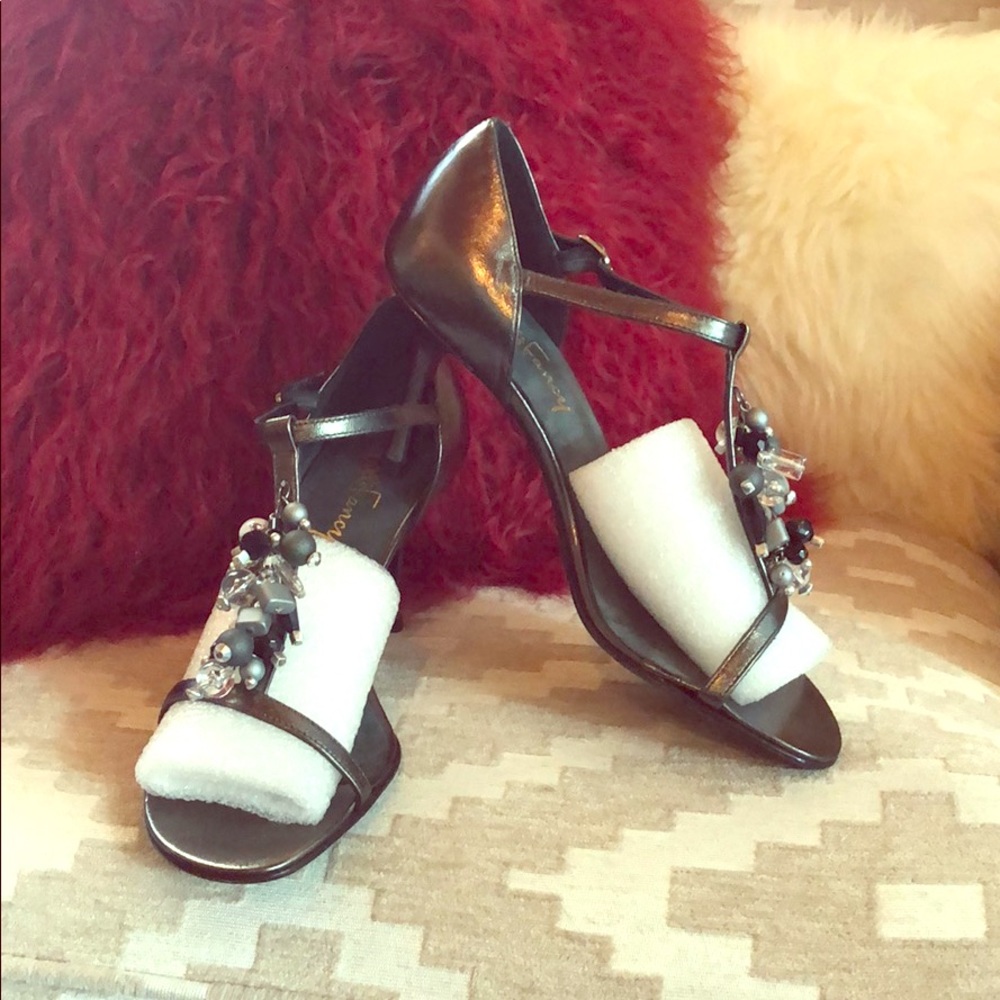 Will’s Fancy Metallic T-Strap Heel